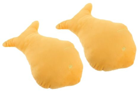HEMOTON 2stücke Lustige Fischform Plüschkissen Realistische Cartoon Stofftier Flauschiges Für Couch Und Bett