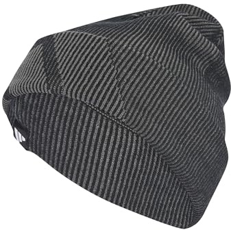 adidas Unisex New Knit Structure Beanie Hat, Black/Grey Five, M-L