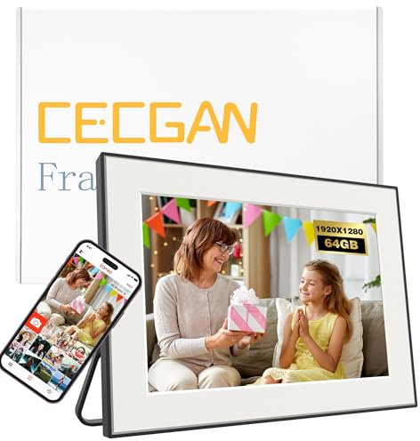 10.6 Inch 64GB Digital Photo Frame ,100%sRGB Gorgeous 1920x1280IPS Resolution, Touch Screen, WiFi 6&5G Frameo App for Instant Photo & Video Sharing Anywhere, Supports SD Card & USB Upload, Auto Rotate