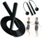 Corde à Sauter 2 en 1 Rose - Boules en Caoutchouc 35mm + Corde en PVC Réglable, Poignées Antidérapantes en Mousse pour Hommes, Femmes, Fitness, Gym et Sport (noir)