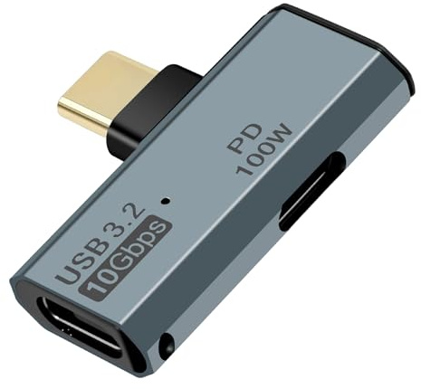 Adapter, Typ C auf Dual USB-C Splitter mit 100W PD Ladeanschluss und USB-C 3.1 Datenübertragung für iPhone 15 Pro Max, Google TV, MacBook, Samsung Galaxy S22/S23,Videoübertragung Nicht unterstützt