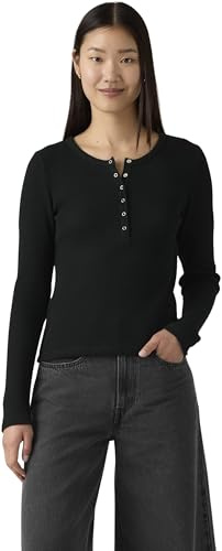 Levi's Damen Langarmshirt Dry Goods Henley Waffle mit Stretch-Anteil, Slim Fit