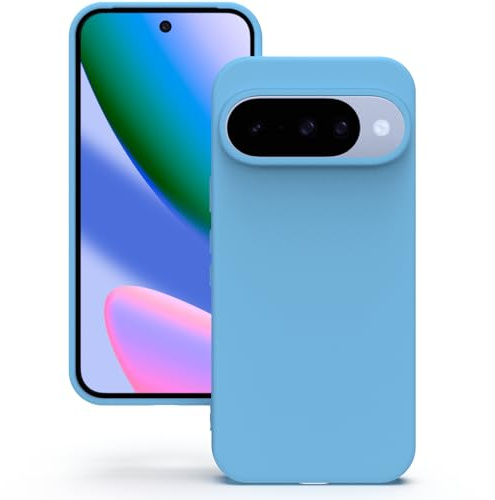 YATWIN Hülle für Google Pixel 10/10 Pro, Silikon Handyhülle mit Futter, 1mm Kamera und Displayschutz, Dünn & Leicht, Anti Kratzer Case, Himmelblau
