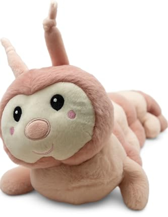 Mel-O-Design Plüsch Raupe 60 cm – Weiches Kuscheltier Raupe in Blau, Liebevoll gestaltetes Stofftier für Kinder & Erwachsene, Flauschiges Plüschtier zum Kuscheln, Spielen & Verschenken (Rosa)