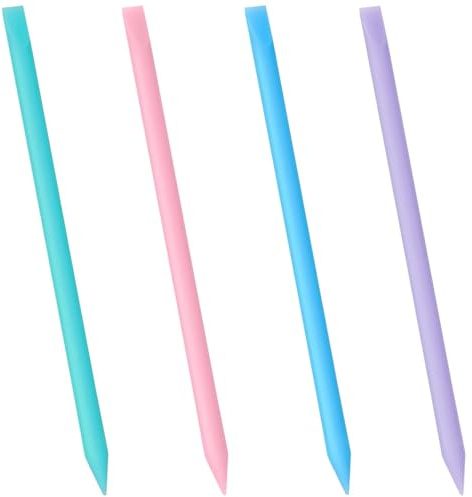 4Pcs Pointed Silicone Mixing Sticks, Non-Stick Small Wax Sticks Eyebrow Waxing Sticks Wax Spatula Reusable Wax Sticks for Home Salon Body Use