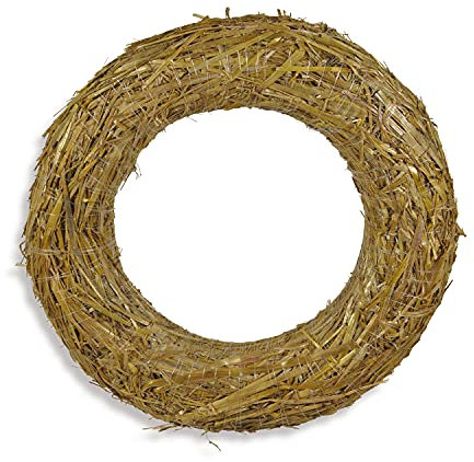 Riffelmacher 75130 - Strohkranz zum Basteln, Durchmesser 40 cm, für Floristik und Dekoration, Gestecke für Weihnachten, Advent, Frühjahr und Herbst