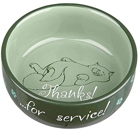 Trixie Katzennapf Thanks for Service, Keramik, 1 Stück - Sortierte Farbe (1er Pack)
