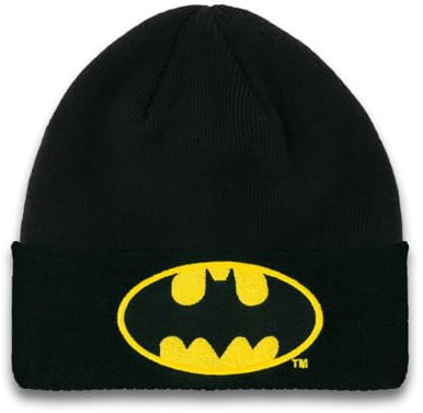 Logoshirt®️ DC Comics I Batman I Logo I Beanie I Strick-Mütze I Winter I Damen & Herren I Bestickt I schwarz I Lizenziertes Originaldesign