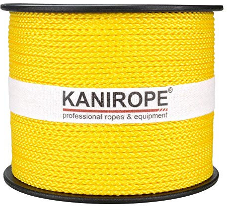 Kanirope® PP Seil Polypropylenseil MULTIBRAID 2mm 100m Farbe Kanariengelb (0120) 8x geflochten