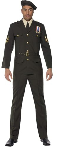 Vegaoo Militär Offiziers-Kostüm für Herren schwarz - L