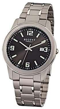 Regent Herren Analog Quarz Uhr mit Titan Armband 11090313