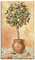 ARTLAND Wanddeko Leinwand Bilder auf Holz Wandbild 40x70 cm Hochformat Natur Botanik Pflanze Orange Baum Italien Toskana mediterran T5HX