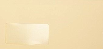 100 Briefumschläge Creme Din lang 11 x 22 cm mit Haftstreifen und Fenster, Grammatur 120 g/m²