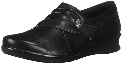 Clarks Women's Hope Roxanne Loafer, Black Leather, 5 UK