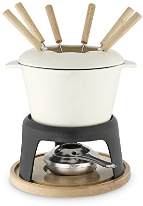 Twine 5998 Rustic Farmhouse: set per fonduta in ghisa accessori, taglia unica, bianco