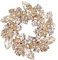 EVER FAITH Österreichischer Kristall Wedding Bridal Blatt Blume Kranz Brosche Pin Gold-Ton