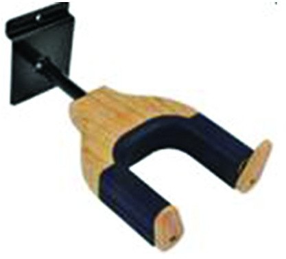 Kinsman KWH7 Auto Lock Slatwall Short Guitar Hanger, Wood