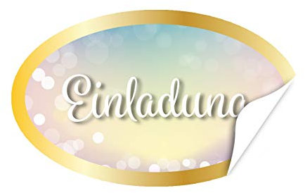 20 x ovale Design Aufkleber Einladung Moderner Verlauf - Format ca. 8 x 5 cm - Edle Etiketten/Sticker mit Motiv modern im Set