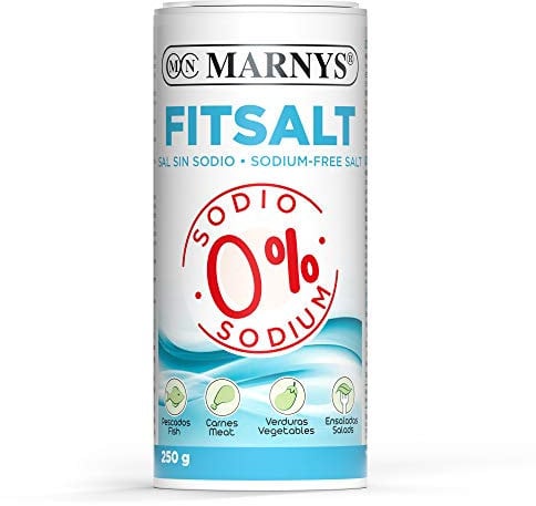 Marnys Sal Sin Sodio - Fitsalt - Sal 0% Sodio, óptimo para dietas bajas en sodio, Ayuda a tu corazón - Bote 250 g