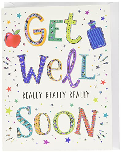 Piccadilly Greetings Modern Get Well Soon Karte – 20,3 x 15,2 cm – Regal Publishing