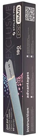 STALEKS Pro Limas uñas papmAm desechables base recta EXCLUSIVE 22 acero inoxidable (50 uds) Azul Mineral Suizo (DFCX-22-180 GRIT)