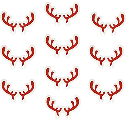 Oblique Unique® 10 STK Hirsch Rentier Geweihe für Gläser Glas Tisch Deko Weihnachten Dekoration Weihnachtsdeko