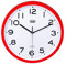 Trevi OM 3302 S Wanduhr, Quarzuhr ohne Tickgeräusche, Durchmesser 30 cm, Schlichtes und Elegantes Design, Kunststoff, Rundes Format, Rot