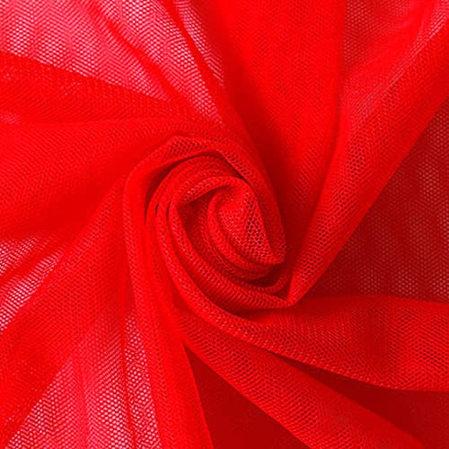 160cm x 1m Tüll Stoff Tüllband Tüll Dekostoff für Hochzeit Geburtstag Weihnachten Fest Kommunion Party Deko,Nähen von Brautschleiern Hochzeitskleid Tischläufer Tutu Röcken Geschenk-Schleife, rot