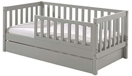 Vipack Bett, Kiefer, Grau, 70 x 140 cm