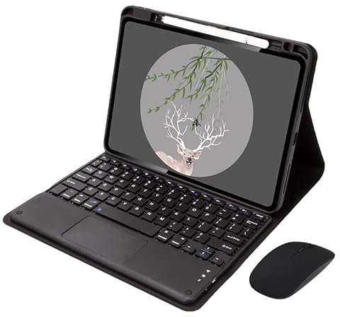 HHF Pad accesorios Para Xiaomi Pad 5 2021 11 pulgadas, cubierta de la caja del teclado con teclado Bluetooth Keyboard Mouse Tablet Funda Para Xiaomi Mi Pad 5 Pro ( Color : Black Touchpad Mouse )