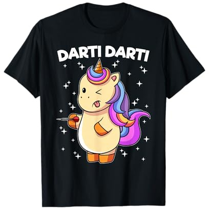 Darti Darti Unicorn Dartspieler Dart spielt Einhorn T-Shirt