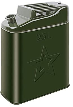 Ekakashop 25L Jerrican en Métal Essence Bidon Jerrican Bidon Jerrican Essence Jéservoir de Carburant Bidons pour Carburants Bidons Carburants Bidon d'essence Jerrican Métallique Jerrican Eau