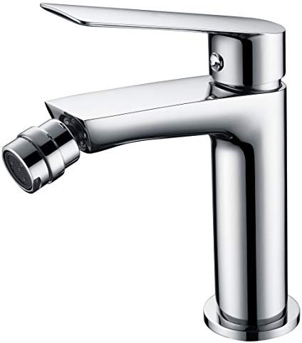 IMEX - Rubinetto monocomando per bidet per acqua fredda e calda, rubinetteria bagno classico, miscelatore monocomando per bidet serie LUXOR cromo - BDX023-2