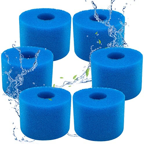 ZFTCN Schwimmbad Filter Schaum Schwamm, Filterschwamm für Intex Typ S1, für Whirlpool-Filter, wiederverwendbarer und waschbarer Schwammfilter, Filterschwamm Typ S1 Filter (6pcs)