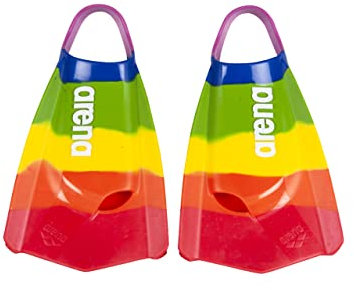 Arena Unisex Erwachsene Powerfin Pro II Schwimmtraining Flossen Männer und Frauen Silikon Kurze Klinge Flossen Links/Rechts Maßgeschneidert, Arena Pride, Größe 45-46