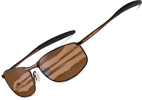 kimorn Polarisierte Sonnenbrille Herren Retro Rechteckig Rahmen Klassisch Unisex Gläser K0535 (Braun)