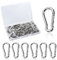 30 Stück Karabinerhaken Edelstahl, 4 x 40mm Karabinerhaken Klein mit Aufbewahrungsbox Schnappverschluss Karabiner Klein für Angeln Wandern Rucksack (Silber)
