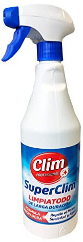 Clim Profesional - SuperClim Limpiatodo Mágico 750ml, Limpiador Antiestático y Multiusos para Cristal, Plástico, Madera, PVC, Vinilo, Acero Inox, Limpieza y Brillo Duradero