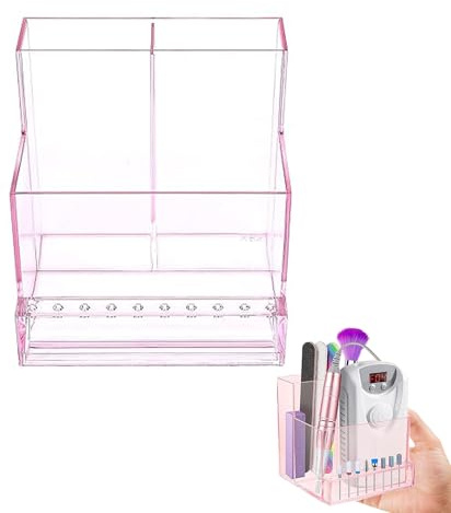 Sealhuan Nail Drill Holder, 10 Holes Mini Nail Drill Machine & Bits Storage Box, Professional Nail Art Polishing Grinding Drill Bit Holder Display Storage Box Bit Case Organizer for Nails