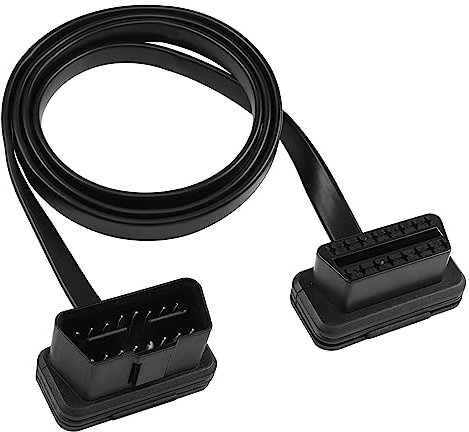 YACSEJAO 16-poliger OBD2-Stecker auf Buchse, Verlängerungskabel, OBD II, flaches Band, Auto-Diagnoseadapter mit abgewinkelten Steckern, 1 m