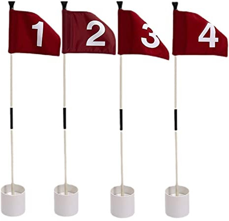 Visiblurry Fahnenstange Golf - Üben Sie das Setzen grüner Flaggen für den Hof,Golf Pin Flags Cup Set für Driving Range Hinterhof, tragbares 2-teiliges Design