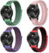 KoGiio 4 Pack 20mm Nylon Correa para Garmin Vivoactive 6 / Vivoactive 5/Vivomove Trend/Sport/Forerunner 245/645/245 music,Hombres Mujeres-Negro rojizo & Morado & Verde hierba & Rosa