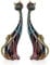 Masteymoh Medieval Cat Decor Set of 2 - Resin Cat Statue & Figurines, 9.6-Inch, Couple for Bookshelf & Desktop, Black