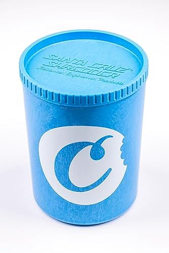 Santa Cruz Shredder Cookies Blue Containers for Herbs & Spices Storage, 0.5 Oz UV-Protected Airtight Sealable Container, Ultra-light & Sturdy Jar for Kitchen, Keeps Your Herbs Fresh.