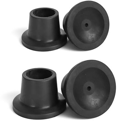 PEPE Mobility Gommini per Sedie da Doccia (Tubo 28mm, x4 Unità), Piedini di Ricambio Antiscivolo, Puntali in Gomma per Sgabelli e Sedie Bagno, Nero
