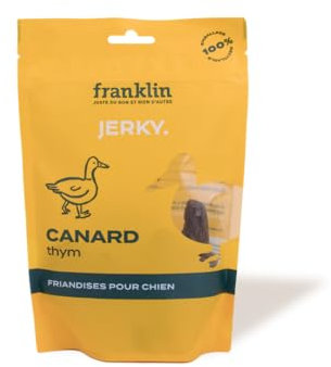 FRANKLIN – Friandises pour Chien – Viande Séchée à Mâcher – Haleine Fraiche – Riche en Canard – sans Céréales – Tout Âge – 100g