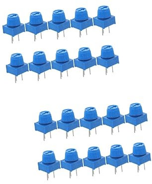 HOMSFOU 20 Stk Potentiometer 3-poliger Widerstand einstellbar Mesh-Federmäppchen Steckbrett Widerstand Sortiment Trimmer Variable schmücken Metall Suite 10k Brotschneidebrett