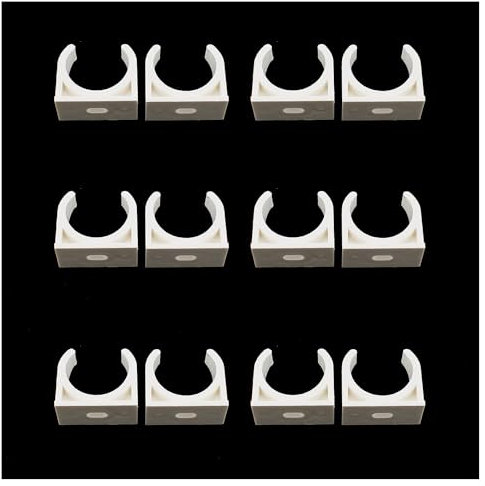 TAODAN 12PCS Hose Hanger PVC Hose Clamp White 40MM Inner Diameter Hose Clamp U Buckle Suitable for Fixing and Fastening Water Pipe Hose and Fuel Line