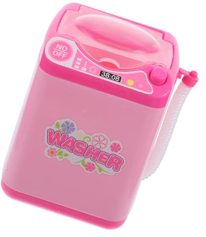 KICHOUSE 1pezzi Mini Lavatrice Elettrica Giocattolo Per Ragazzo Ragazza Lavatrice Simulata Rosa Per Gioco Di Ruolo Senza Batteria Con Funzione Di Rotazione e Scarico Per Bambine e Ragazzo