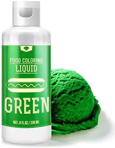 Food Colouring - 240ml Liquid Vivid Food Colouring for Baking, Cake Decorating, Icing, Cookie, Fondant and Macaron - Tasteless Concentrated Food Colour Dye for DIY Soap Making and Crafts (Green)